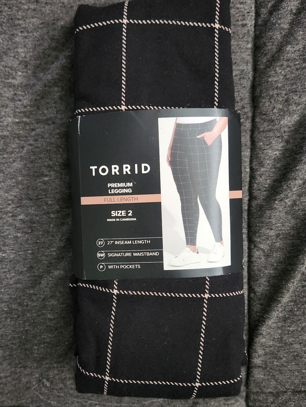Torrid New Black & Beige Premium Leggings w/ Pockets Size 2
